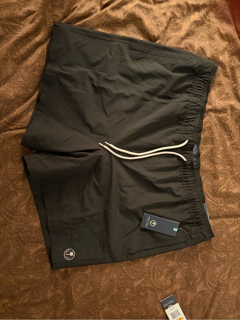 Trinity Coast Men's Black Swim Shorts with White Drawstring XXL new nwt